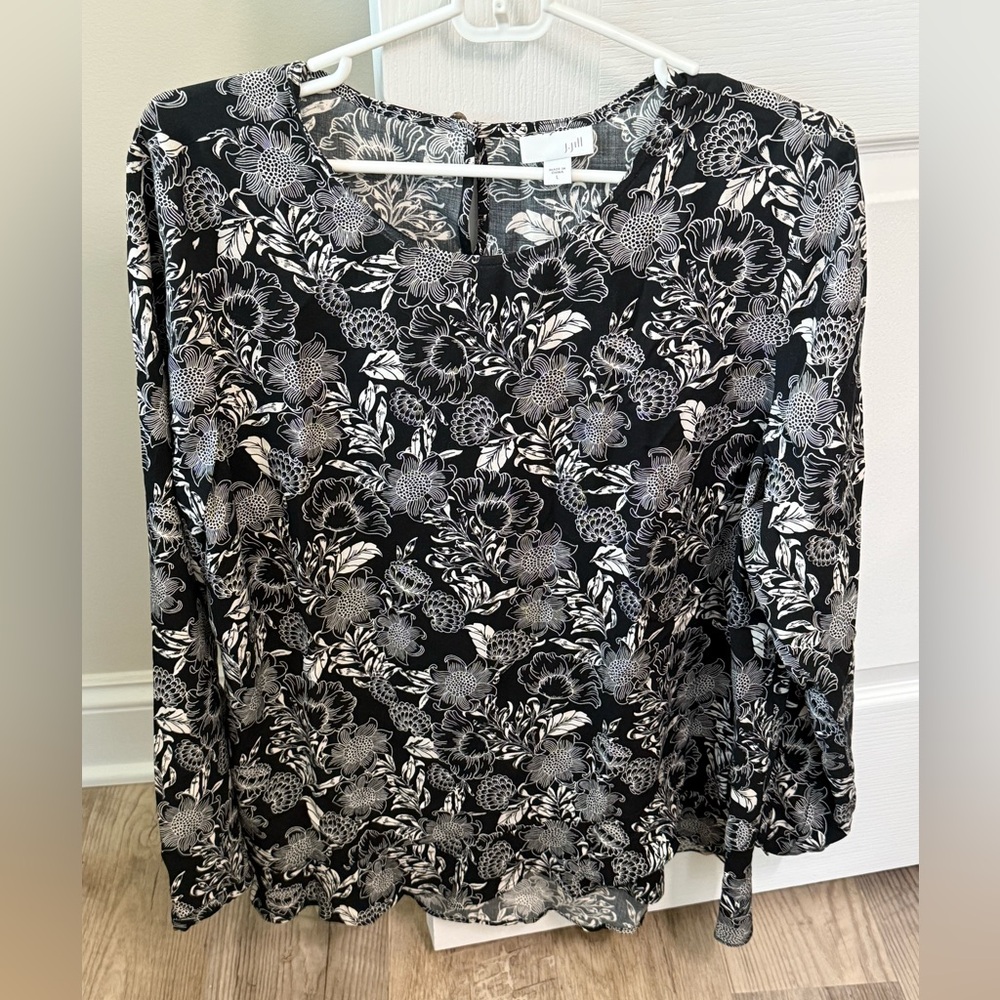 J Jill Floral  Long Sleeve Top